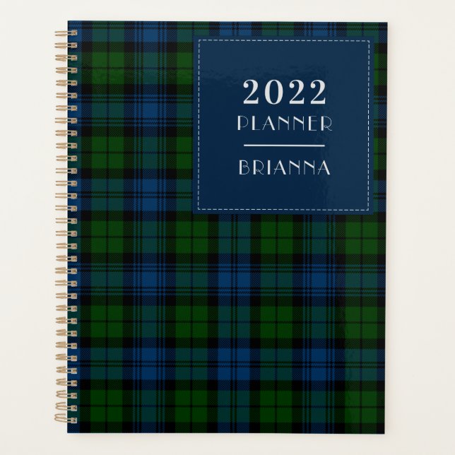 2022 Plaid Tartan Clan Campbell Military Check Planner (Front)