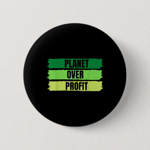 2022 Planet Over Profit Earth Day Vintage T-shirt Button