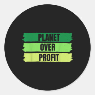 2022 Planet Over Profit Earth Day Vintage T-shirt Classic Round Sticker