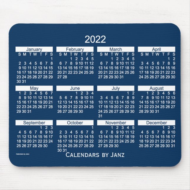 2022 Police Box Blue Bold Calendar by Janz Mouse Pad (Front)