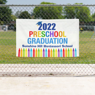 2022 Preschool Graduation Custom Crayon School Banner