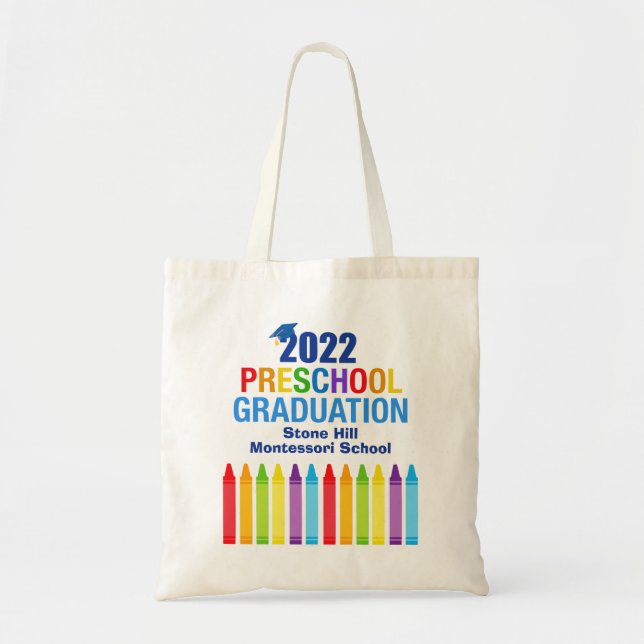2022 Preschool Graduation Cute Custom Graduate Tote Bag (Front)