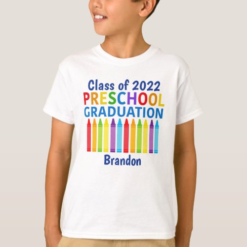 2022 Preschool Graduation Fun Custom Graduate Kids T_Shirt