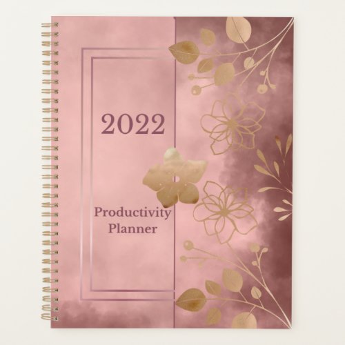 2022 productivity Planner Rose Gold