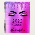 2022 Purple Glitter Sparkle Eyelashes Glam Planner<br><div class="desc">2022 Purple Eyelashes Sparkle Glitter Monogram Name and Initial Spiral Notebook. This makes the perfect sweet 16 birthday,  wedding,  bridal shower,  anniversary,  baby shower or bachelorette party gift for someone that loves glam luxury and chic styles.</div>