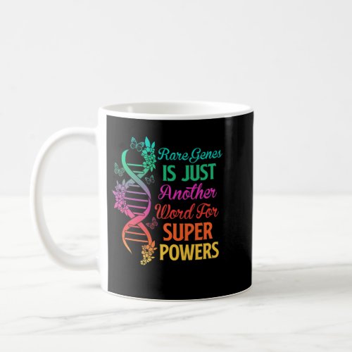 2022 Rare Disease Day Awareness Zebra Ribbon DNA F Coffee Mug