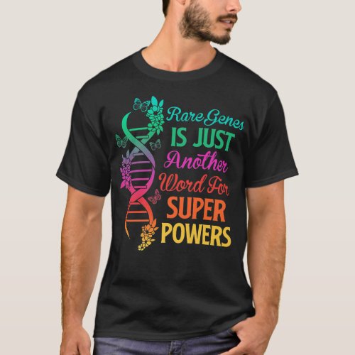 2022 Rare Disease Day Awareness Zebra Ribbon DNA F T_Shirt