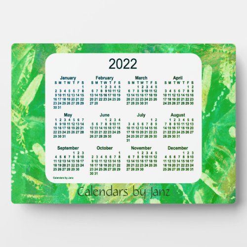 2022 Recoleta Green Tracks Desk Calendar by Janz  Plaque