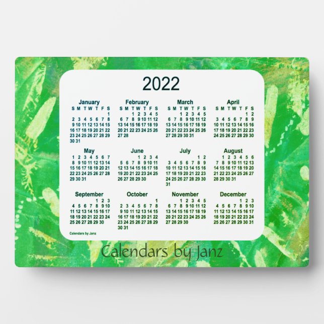 2022 Recoleta Green Tracks Desk Calendar by Janz  Plaque (Front)