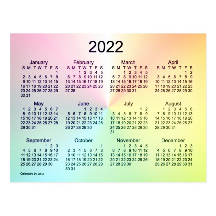 2022 mini calendar