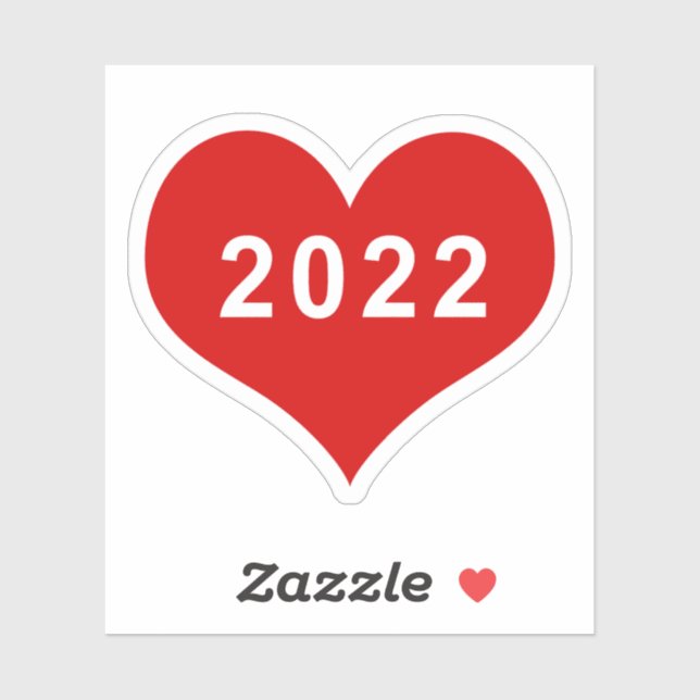 2022 Red Love Heart Vinyl Sticker (Sheet)