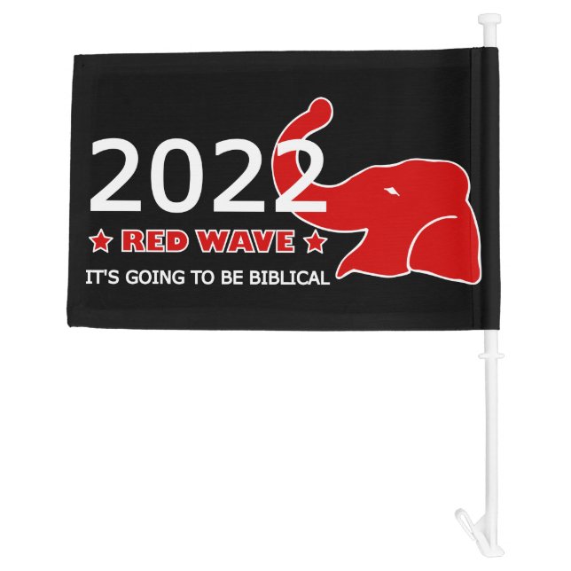 2022 RED WAVE CAR FLAG (Back)