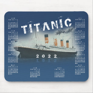 2022 RMS Titanic Blue Calendar Mouse Pad