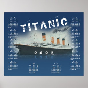 2022 RMS Titanic Blue Calendar Poster