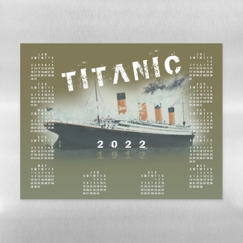 2022 RMS Titanic Ship Calendar Magnetic Dry Erase Sheet