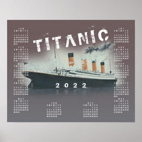 2022 RMS Titanic Ship Calendar Poster
