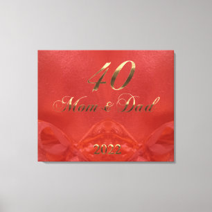 2022 Ruby Wedding 40th Anniversary Parents Canvas Print