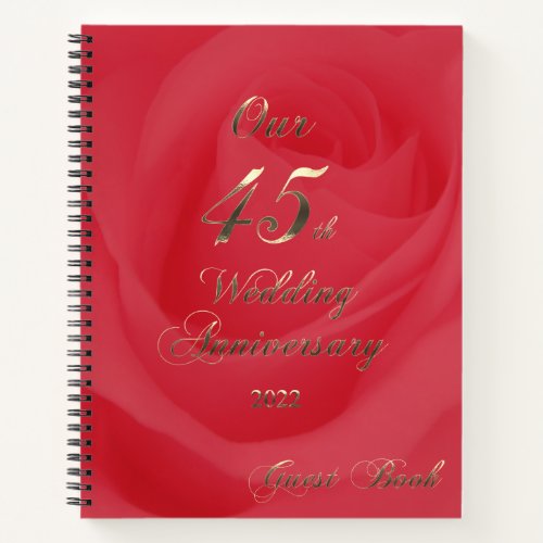 2022 Sapphire Wedding 45th Anniversary Guestbook N Notebook