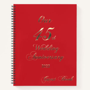 2022 Sapphire Wedding 45th Anniversary Guestbook Notebook