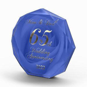 2022 Sapphire Wedding 65th Anniversary Parents Acrylic Award