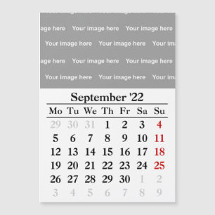 2022 September calendar Magnetic card