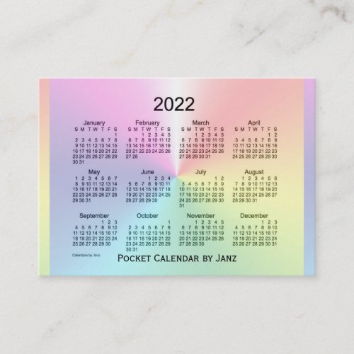 2022 Shimmer Calendar by Janz Mighty Business Card