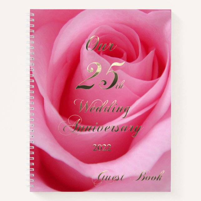 2022 Silver Wedding 25th Anniversary Guest Book (Front)