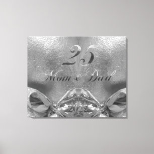 2022 Silver Wedding 25th Anniversary Parents Canvas Print