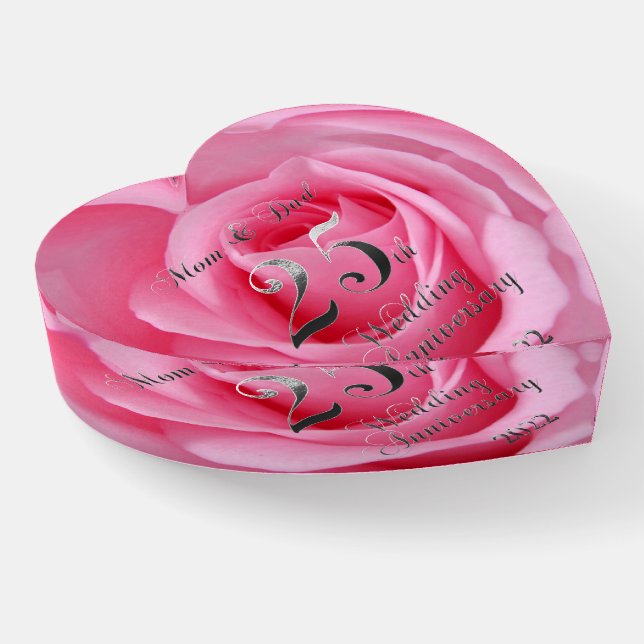 2022 Silver Wedding 25th Anniversary Parents Paperweight (Angled)