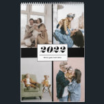 2022 simple modern trendy family photo collage cal calendar<br><div class="desc">2022 simple modern trendy family photo collage Calendar. Available in 4 different colors; black and white,  navy blue & dusty rose (pink).</div>