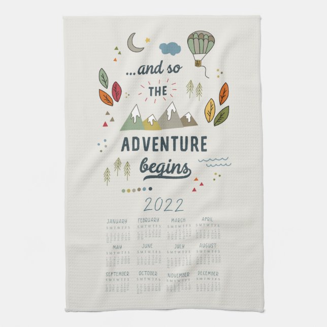 2022 Tea Towel Calendar Kitchen Dish Towel (Vertical)