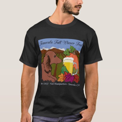 2022 Temecula Fall Wiener Fest T_shirt on dark