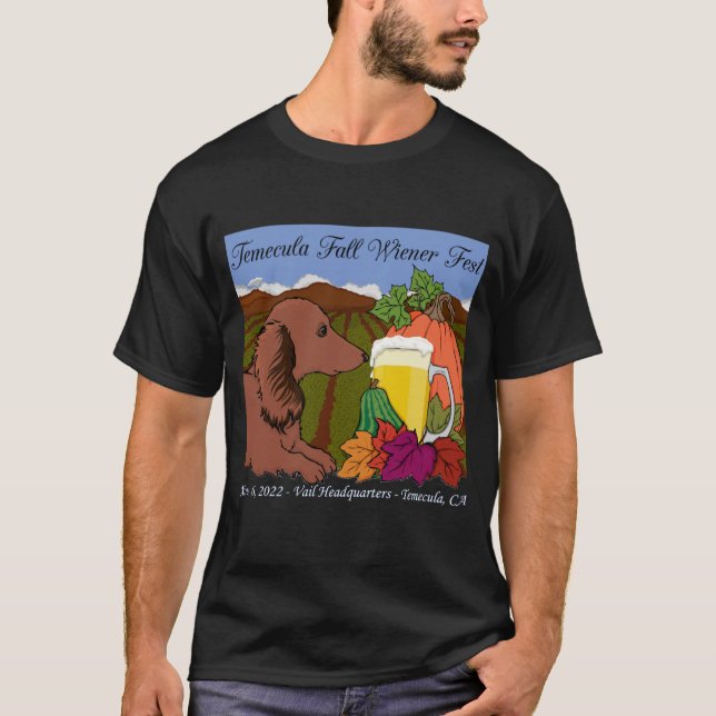 2022 Temecula Fall Wiener Fest T-shirt on dark (Front)