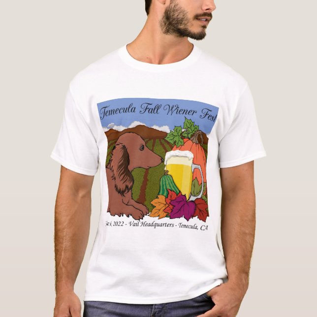 2022 Temecula Fall Wiener Fest T-shirt on white (Front)