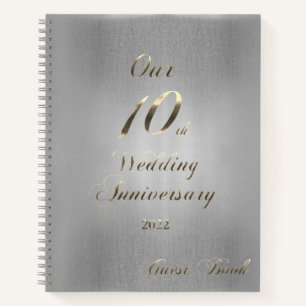 2022 Tin Wedding Our 10th Anniversary Guestbook No Notebook