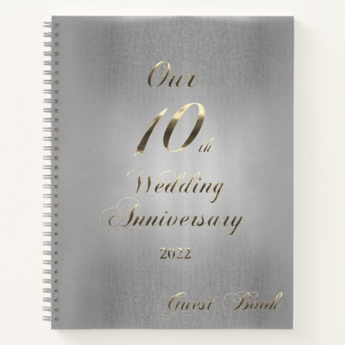 2022 Tin Wedding Our 10th Anniversary Guestbook No Notebook