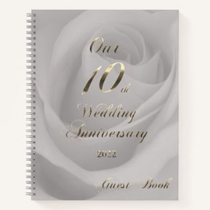 2022 Tin Wedding Our 10th Anniversary Guestbook Notebook