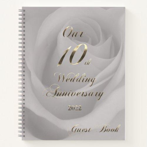 2022 Tin Wedding Our 10th Anniversary Guestbook Notebook