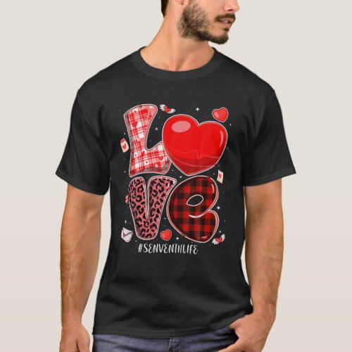 2022 Valentines Day Love Senventh Grade Teacher Li T_Shirt