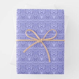 2022 Ver Peri Periwinkle Damask Old World Wrapping Paper Sheets
