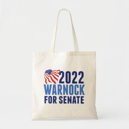 2022 Warnock for US Senate Georgia American Flag Tote Bag