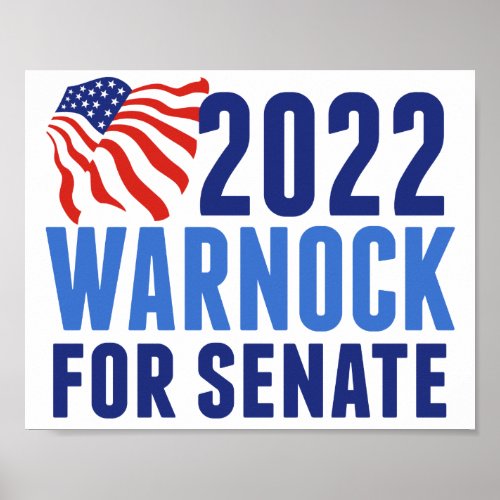 2022 Warnock for US Senate Georgia Election Poster