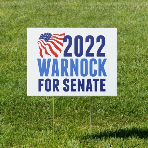 2022 Warnock for US Senate Georgia Election Yard Sign