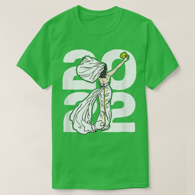 2022 Wedding Bride Throwing Bouquet Anniversary 2 T-Shirt (Design Front)