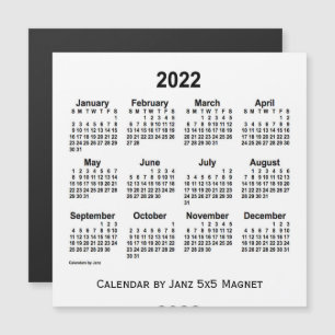 2022 White Calendar by Janz 5x5 Magnet