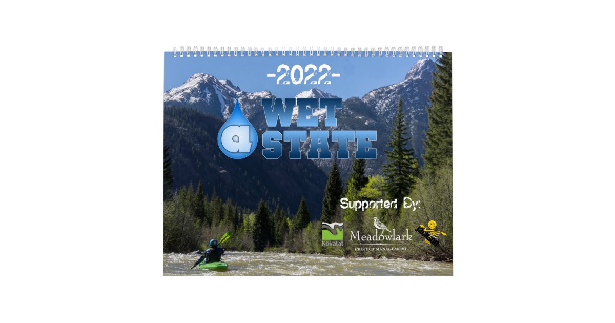 2022 Whitewater Calendar Zazzle