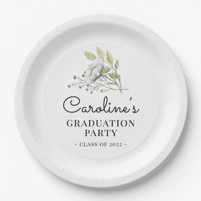 2022 Wildflower Graduation Party Paper Plates (Front)