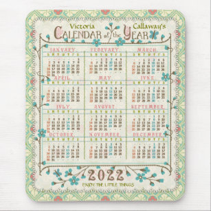 2022 year calendar victorian art nouveau custom mouse pad zazzle com