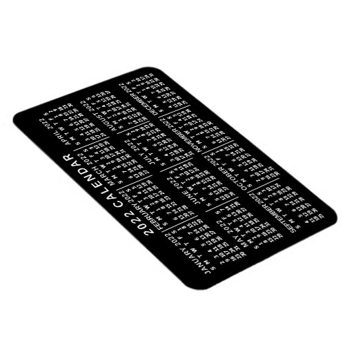 2022 Year Monthly Calendar Classic Black And White Magnet Zazzle 6217