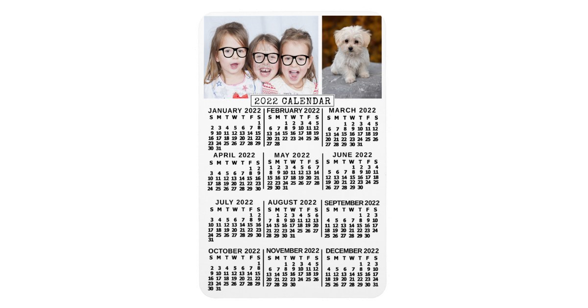 Uf 2022 Fall Calendar 2022 Year Monthly Calendar White | Photo Template Magnet | Zazzle.com